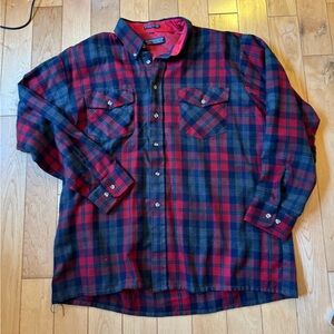 Vintage 80s Van Heusen Winterweights XL Plaid Flannel Grandpa Core Heavywight